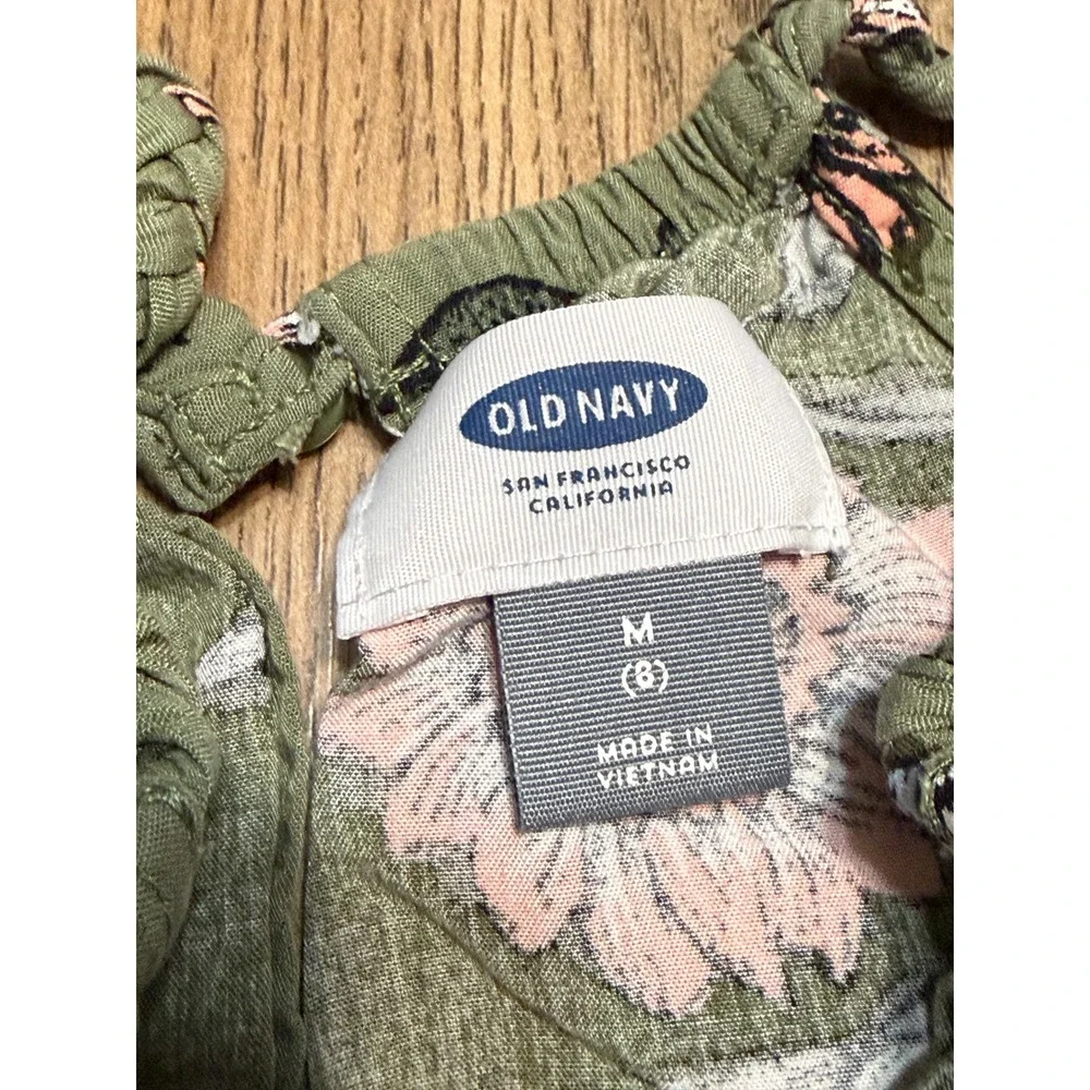 Old Navy Dress Girls Size M (8) Green Maxi High Low Floral Sleeveless Halter